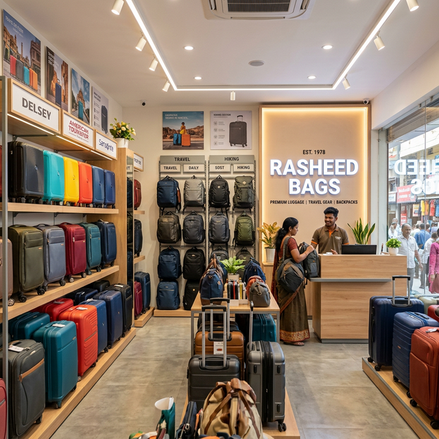 Showroom Interior with Rasheed Bags branding